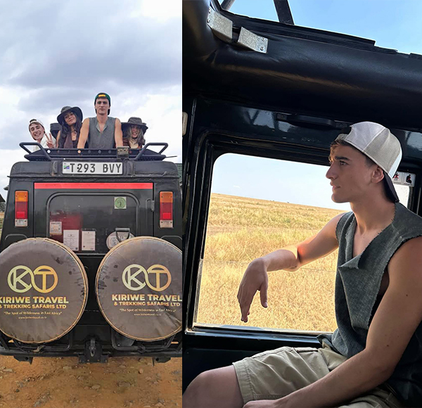 Pablo Gavi with friends on Safari